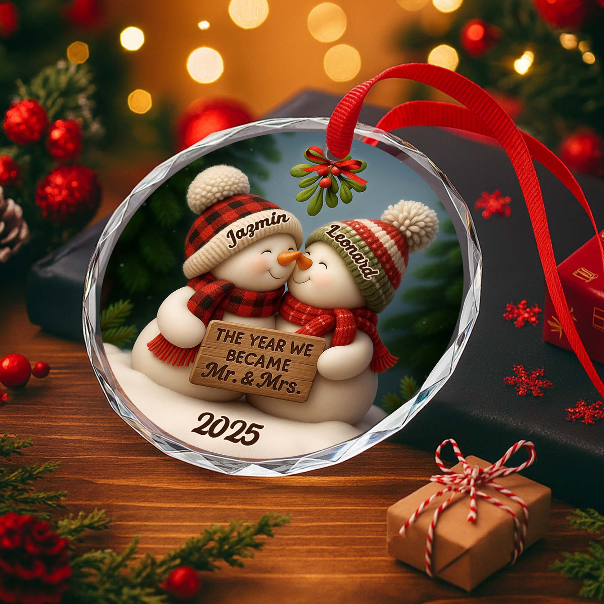 The Year We Became Mr And Mrs Featuring Snowmen And Mistletoe