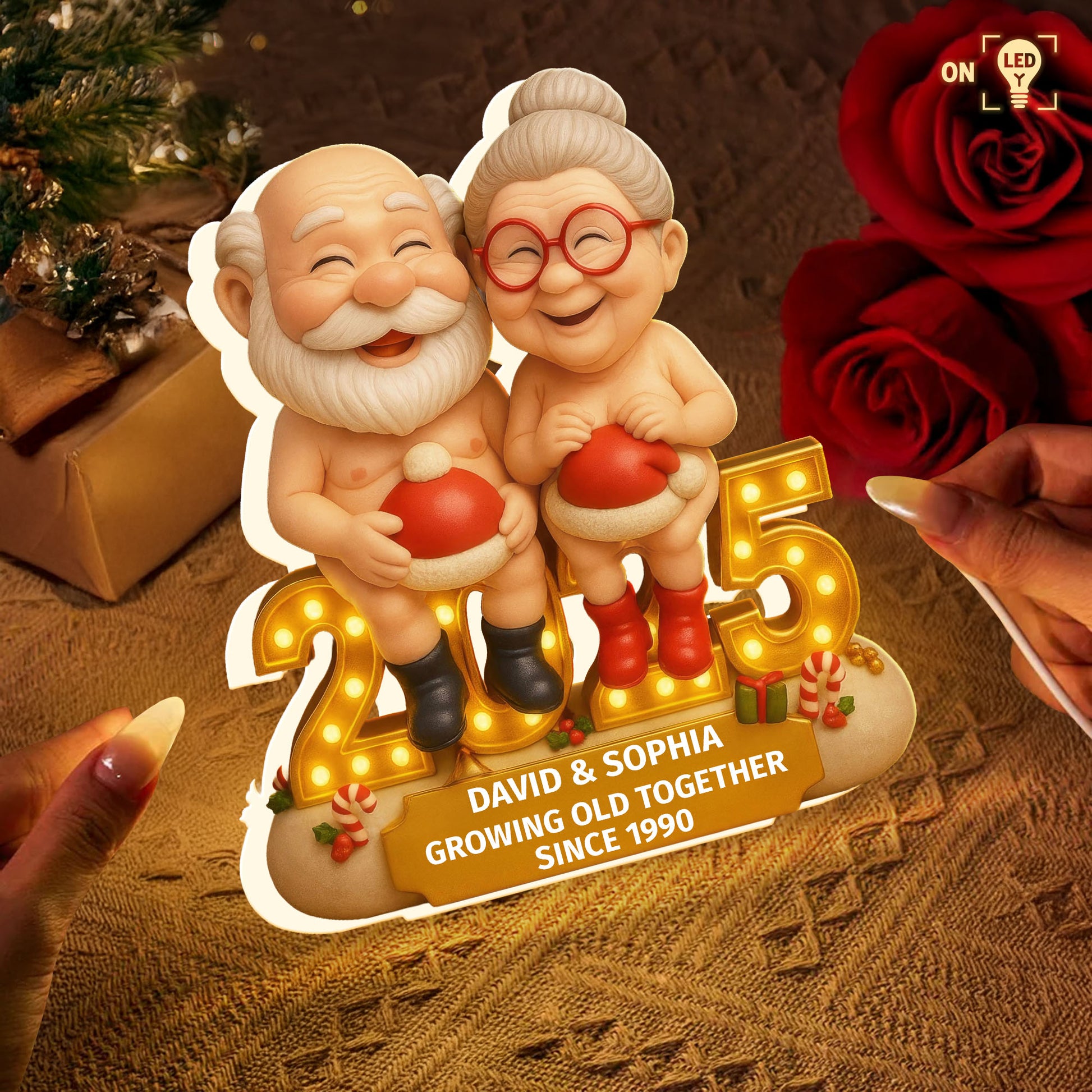 Growing Old Together Since [Year], Elderly Couple Embrace