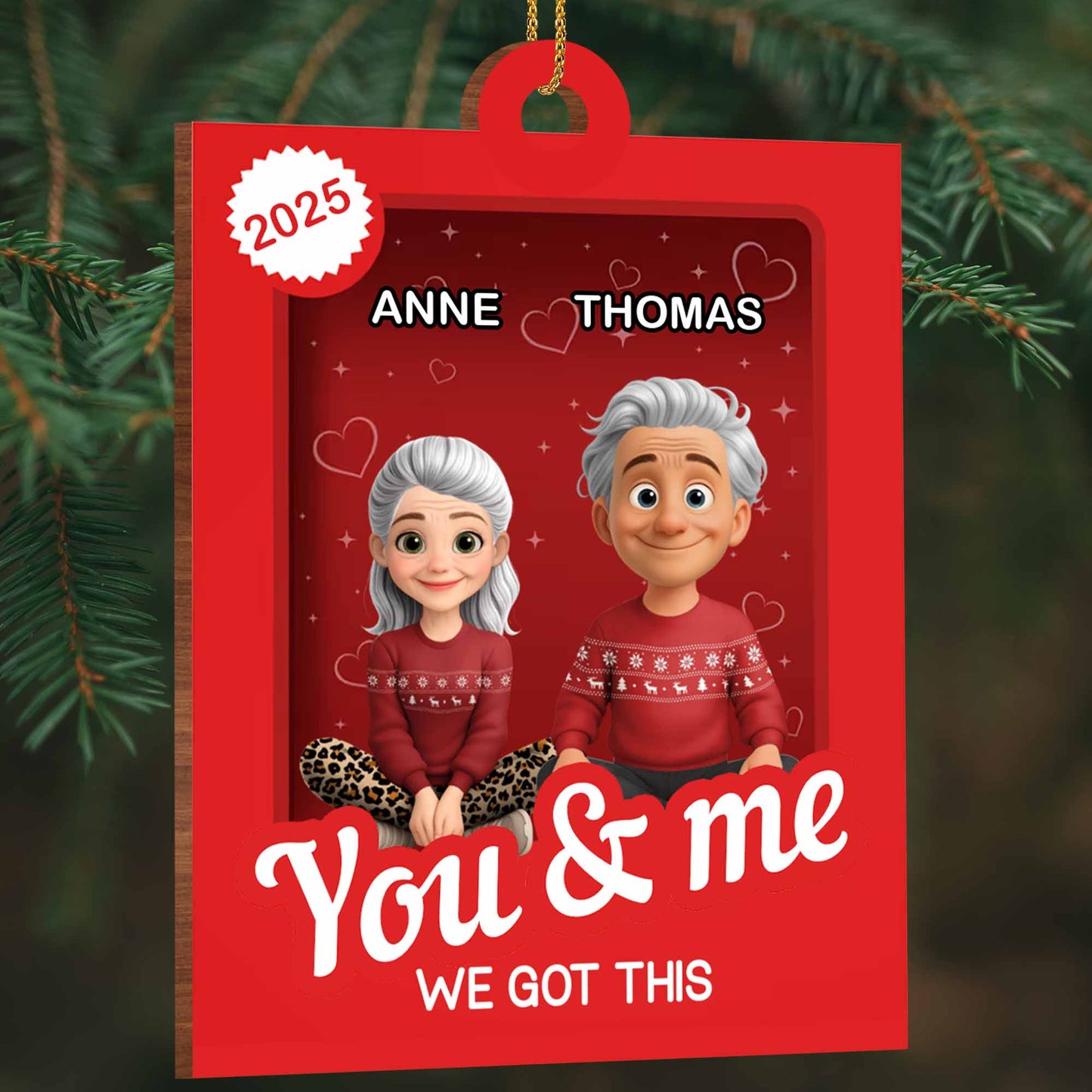 You & Me We Got This, Elderly Couple Ornament
