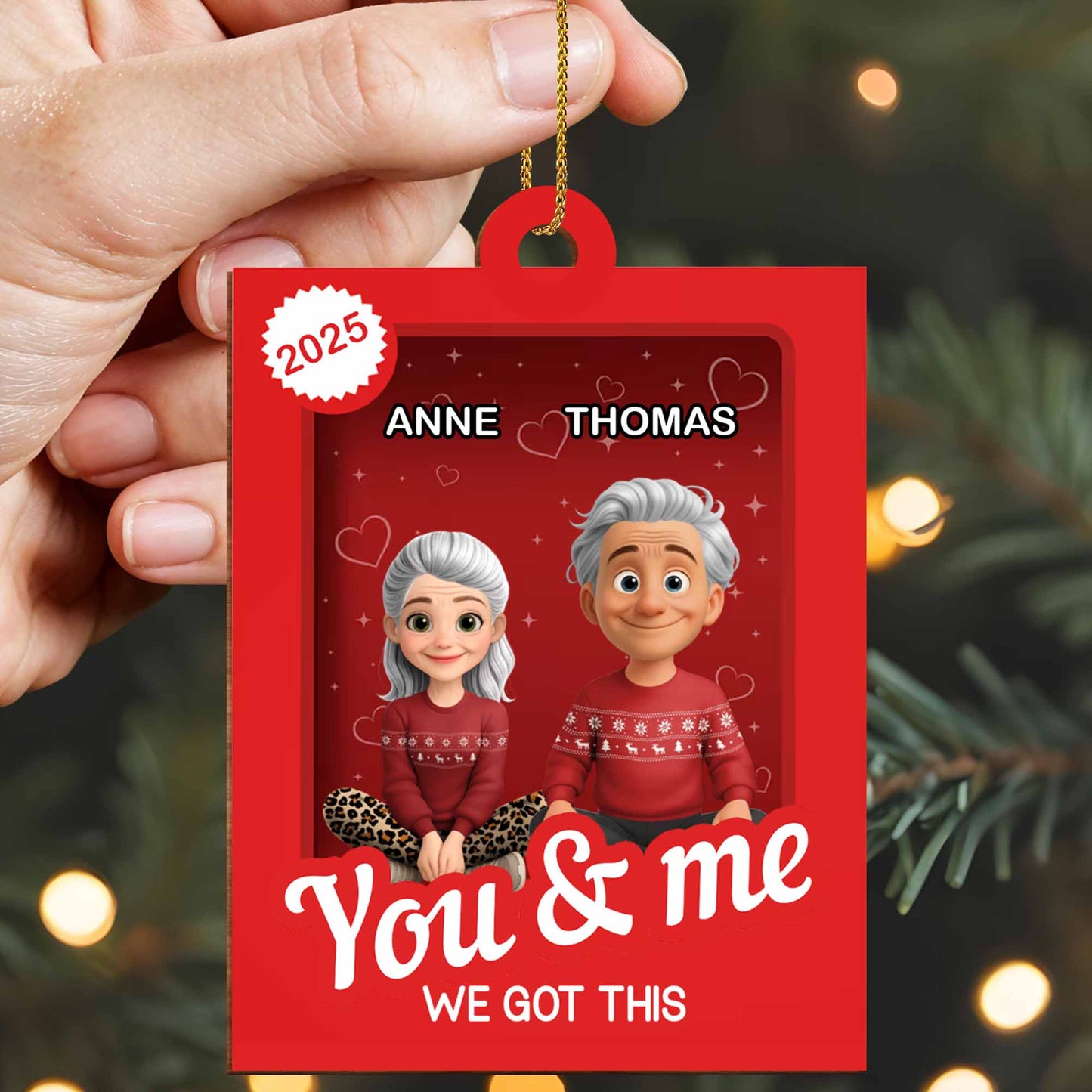 You & Me We Got This, Elderly Couple Ornament
