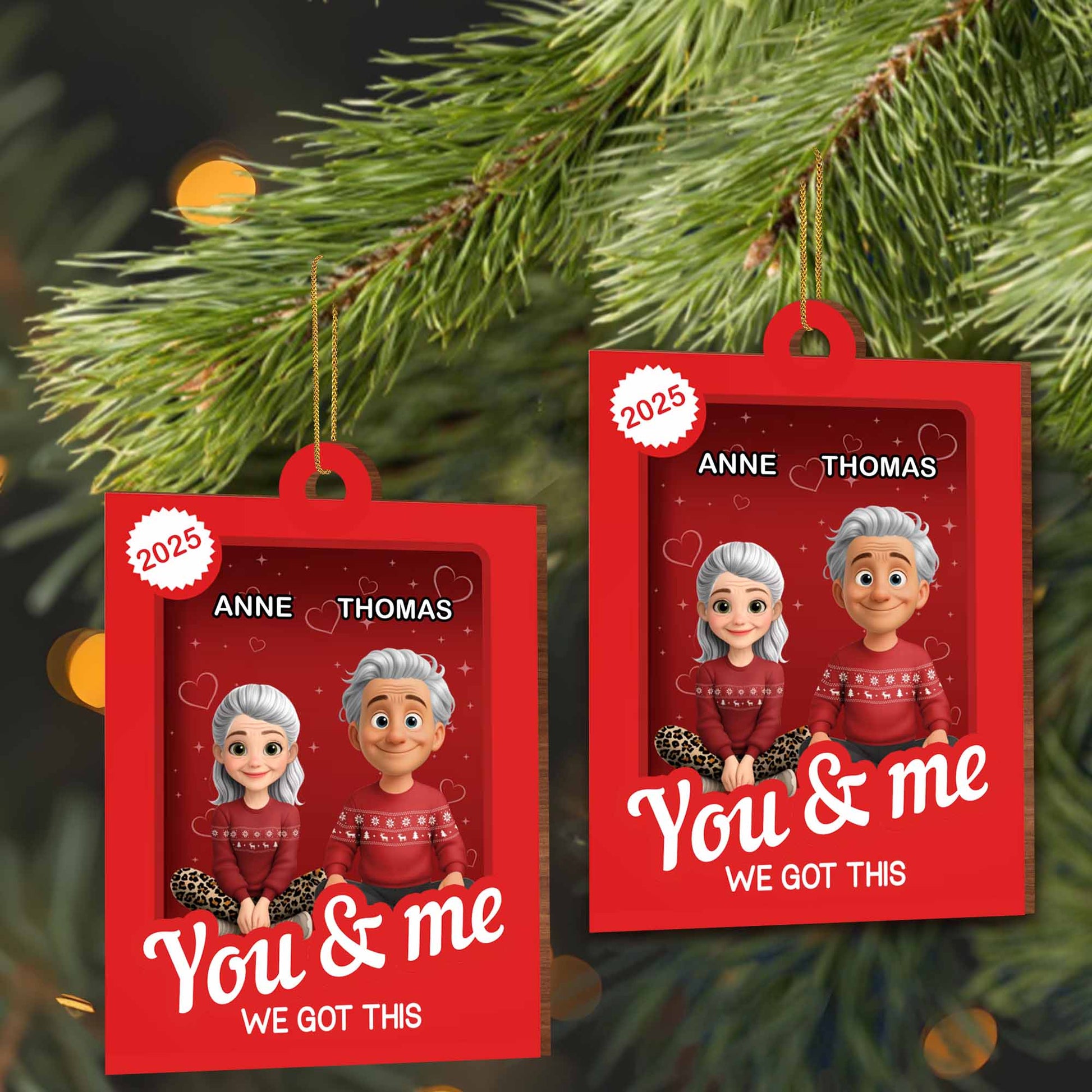 You & Me We Got This, Elderly Couple Ornament
