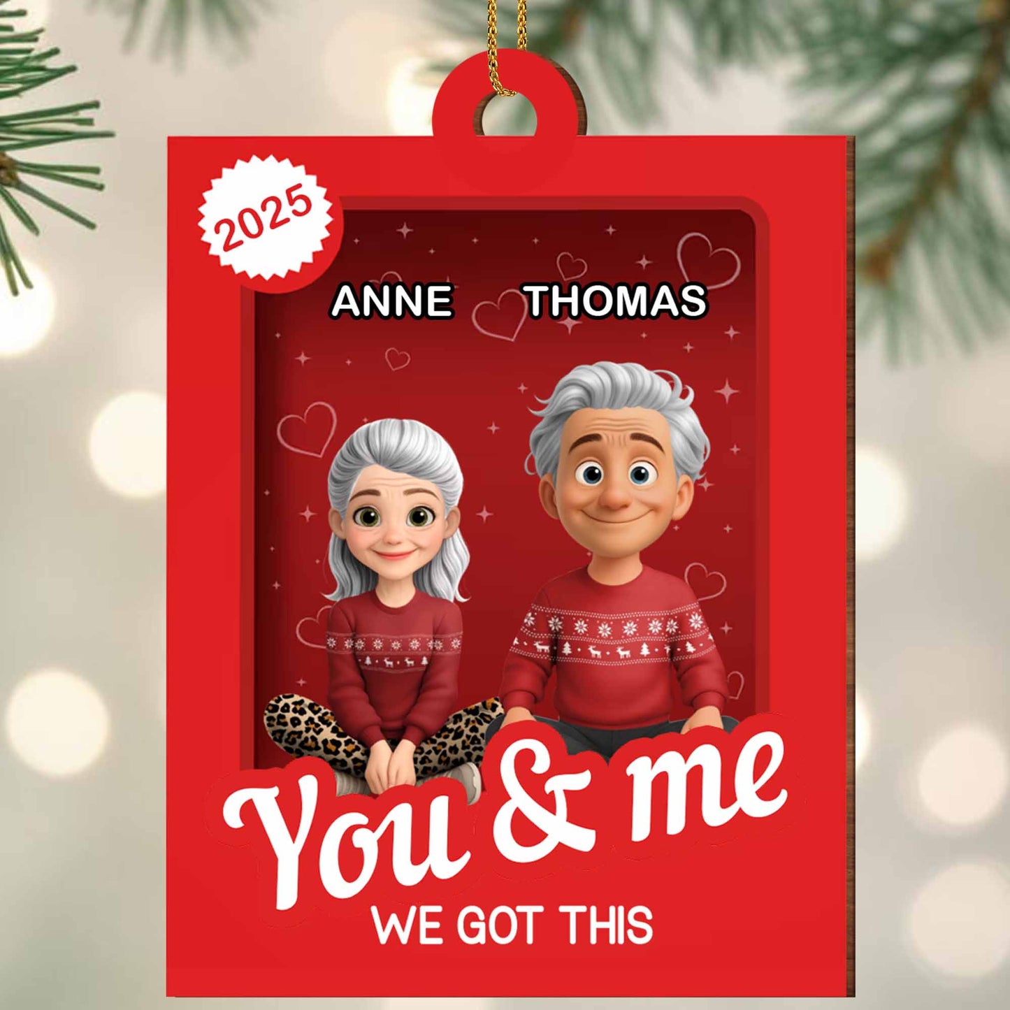 You & Me We Got This, Elderly Couple Ornament