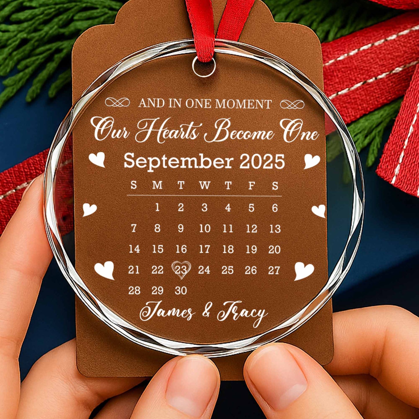 And In One Moment Our Hearts Become One, Calendar With Hearts