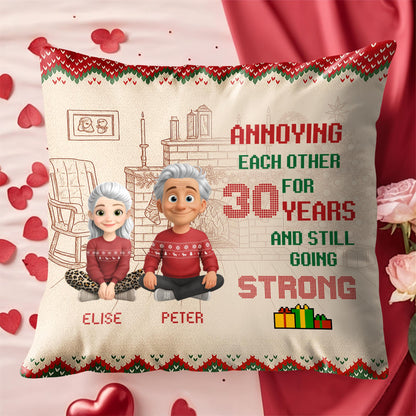 Annoying Each Other for 30 Years and Still Going Strong, Couples on Pillow