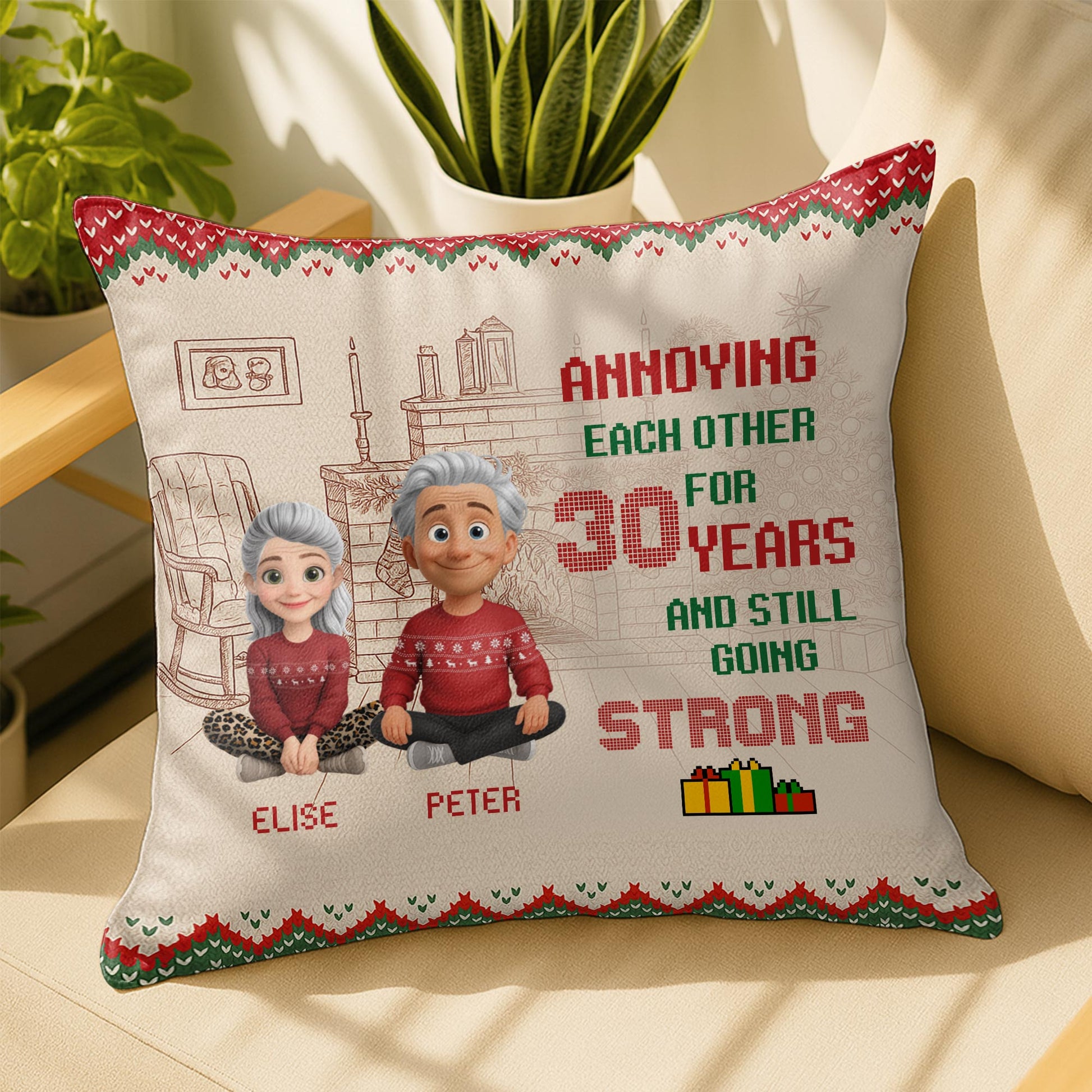 Annoying Each Other for 30 Years and Still Going Strong, Couples on Pillow