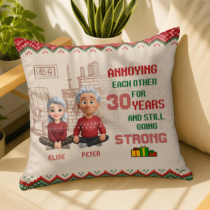 Annoying Each Other for 30 Years and Still Going Strong, Couples on Pillow