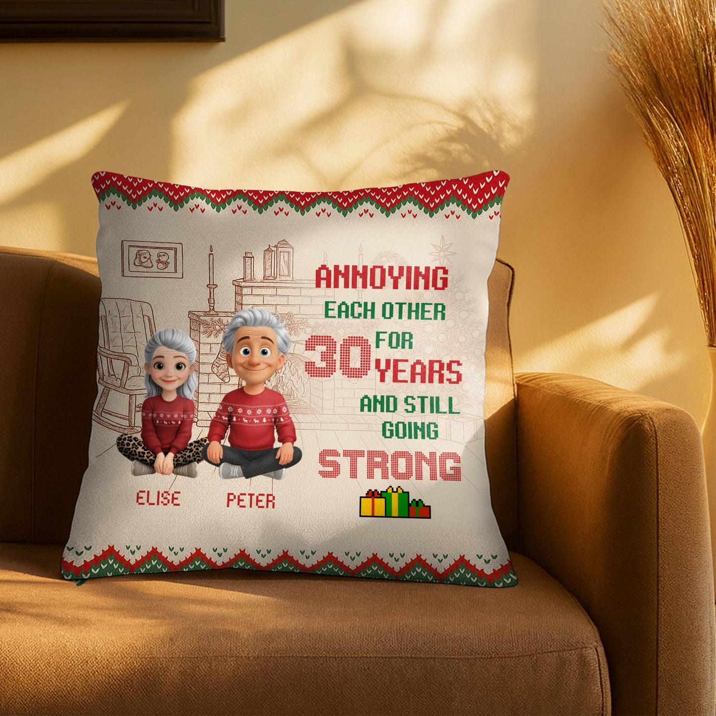 Annoying Each Other for 30 Years and Still Going Strong, Couples on Pillow