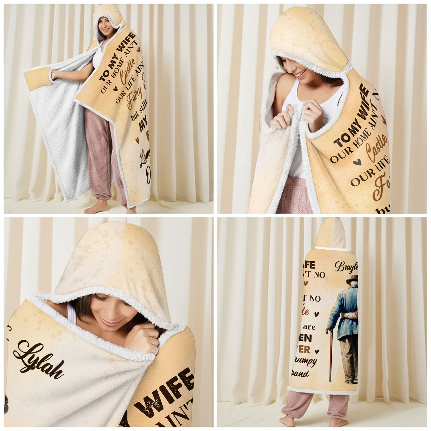 To My Wife, My Queen Forever, Elderly Couple Design