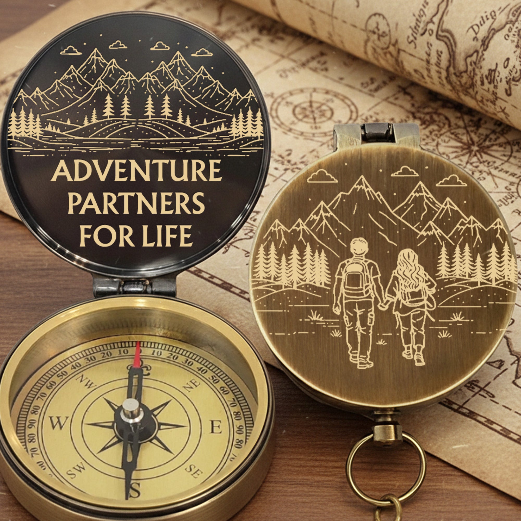 Adventure Partners For Life Compass, Personalized Gift For Couples ...