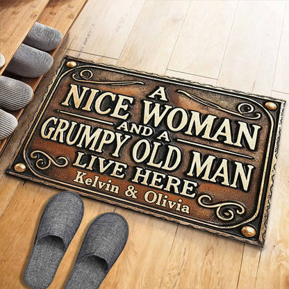 A Nice Woman And A Grumpy Old Man Live Here Vintage Design