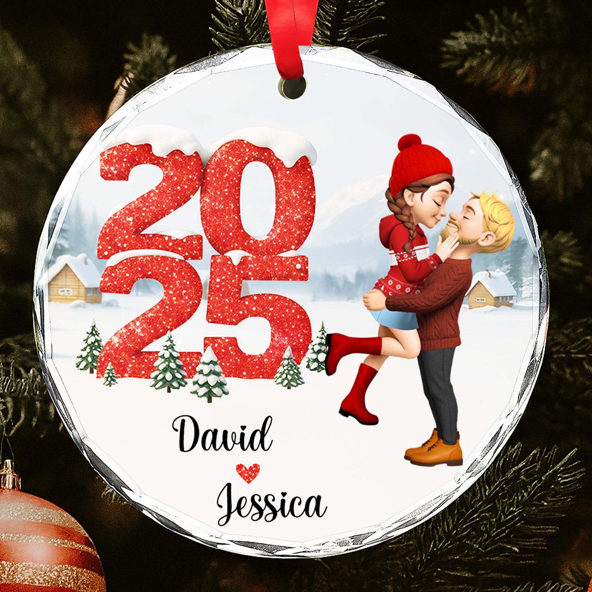 Capture Your Special Moments, Snowy Scene With Loving Couple