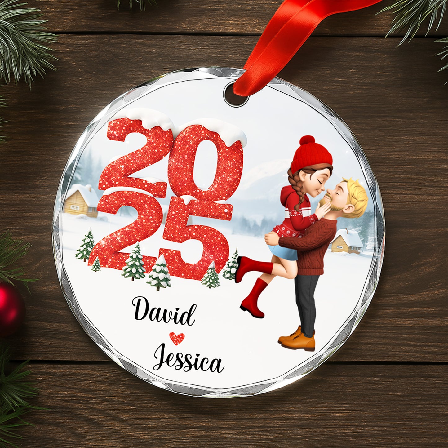 Capture Your Special Moments, Snowy Scene With Loving Couple