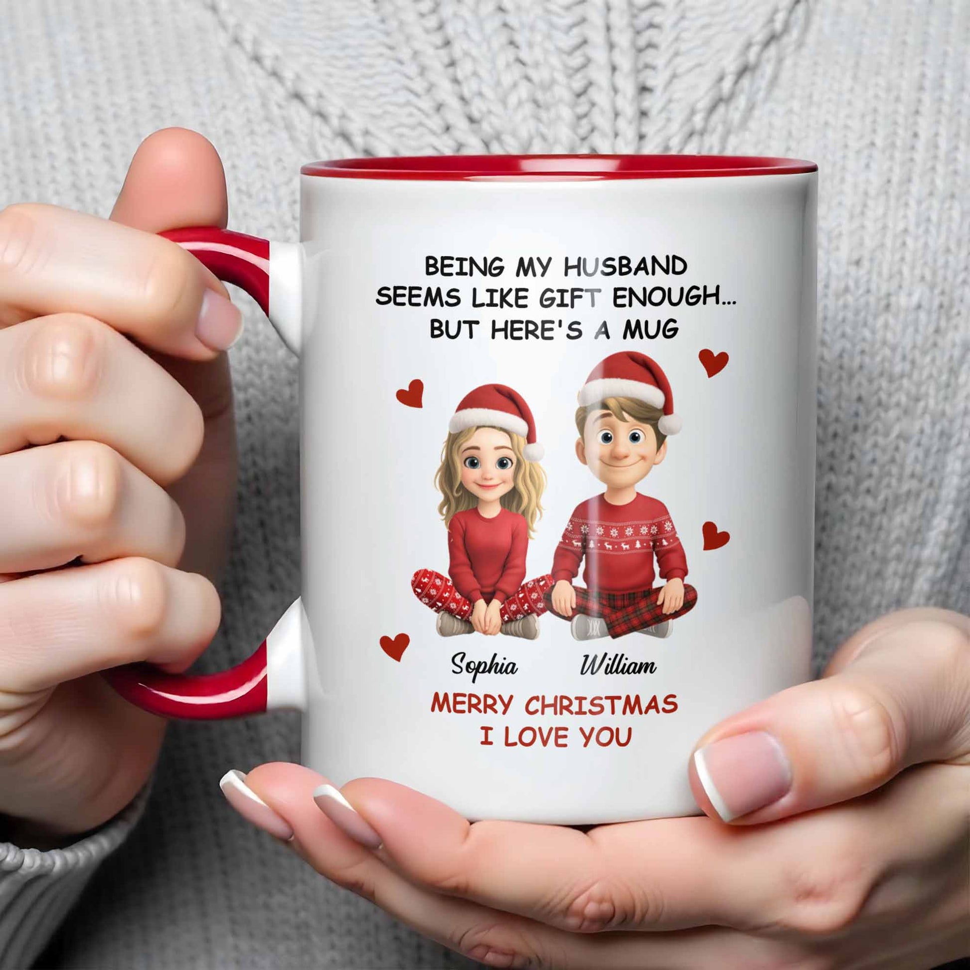 Merry Christmas I Love You, Couple With Santa Hats