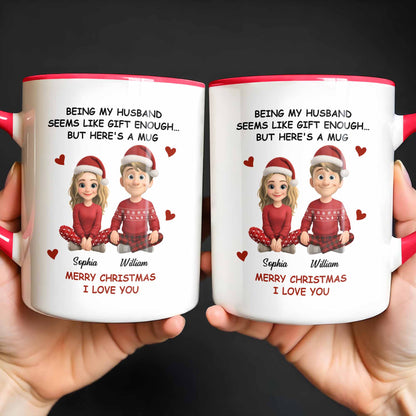 Merry Christmas I Love You, Couple With Santa Hats