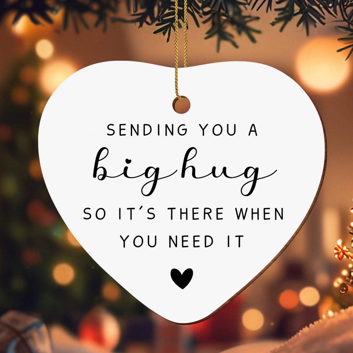 Sending You A Big Hug Heart Shaped Ornament