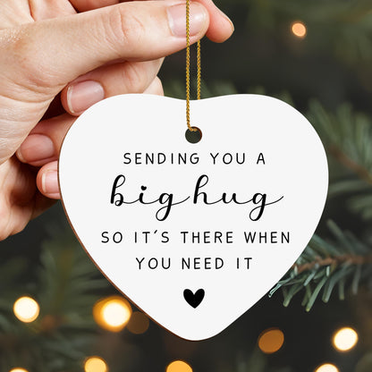 Sending You A Big Hug Heart Shaped Ornament