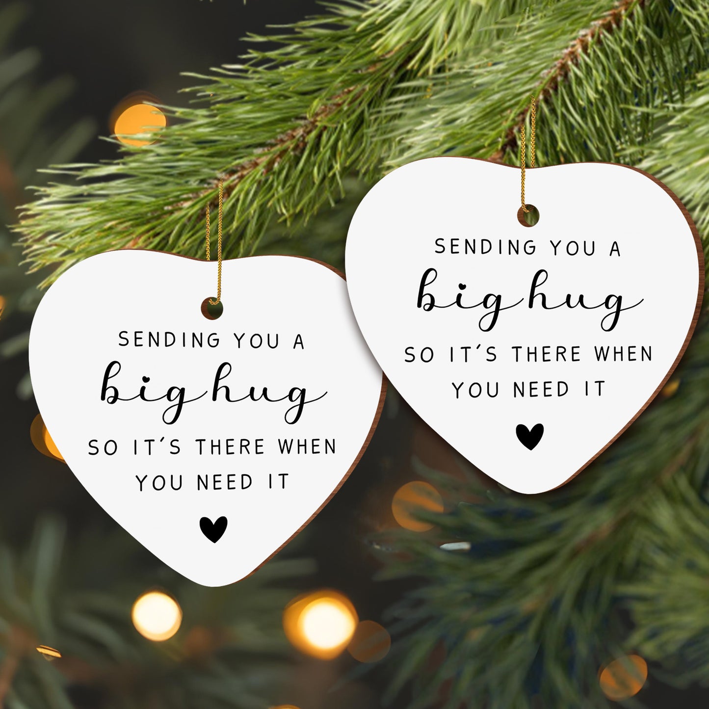 Sending You A Big Hug Heart Shaped Ornament