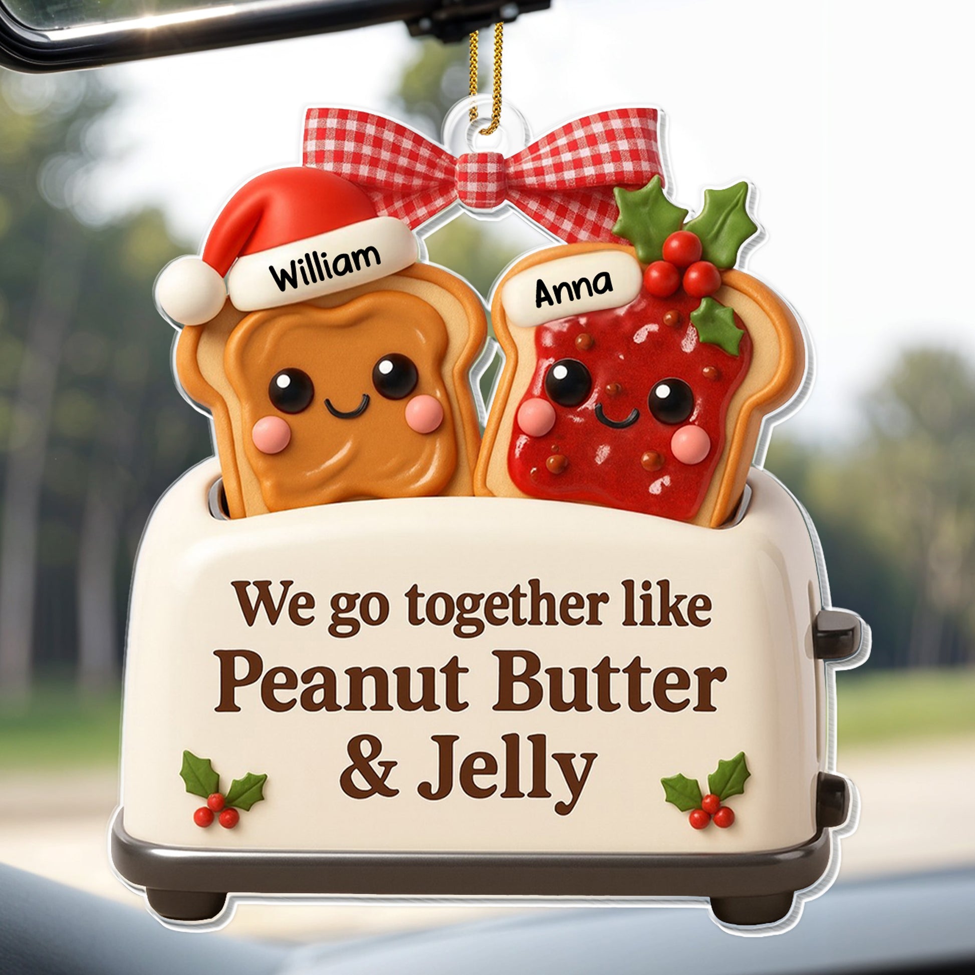 We Go Together Like Peanut Butter & Jelly Toast Ornament