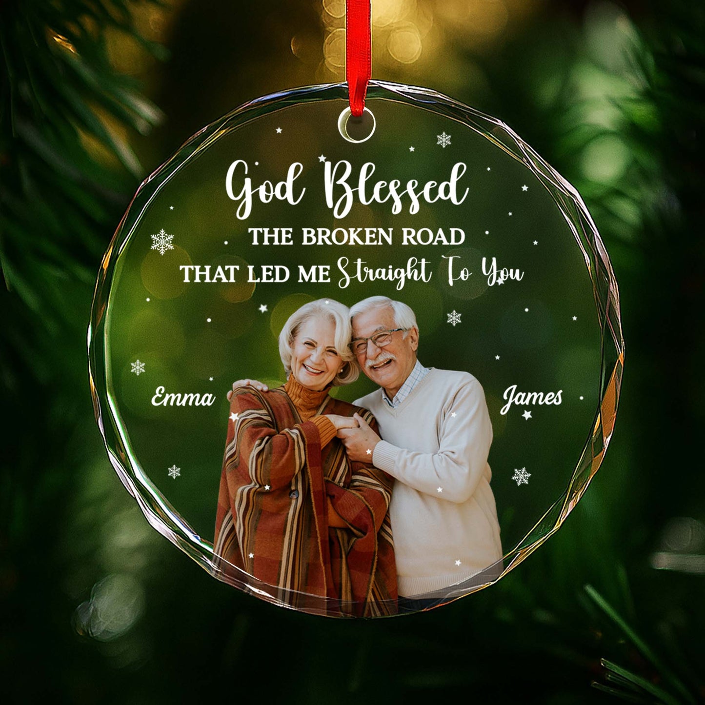 God Blessed The Broken Road, Elderly Couple, Snowflake