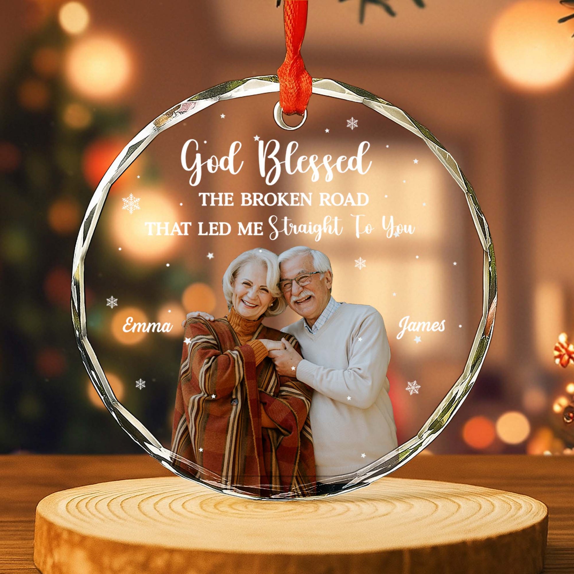 God Blessed The Broken Road, Elderly Couple, Snowflake