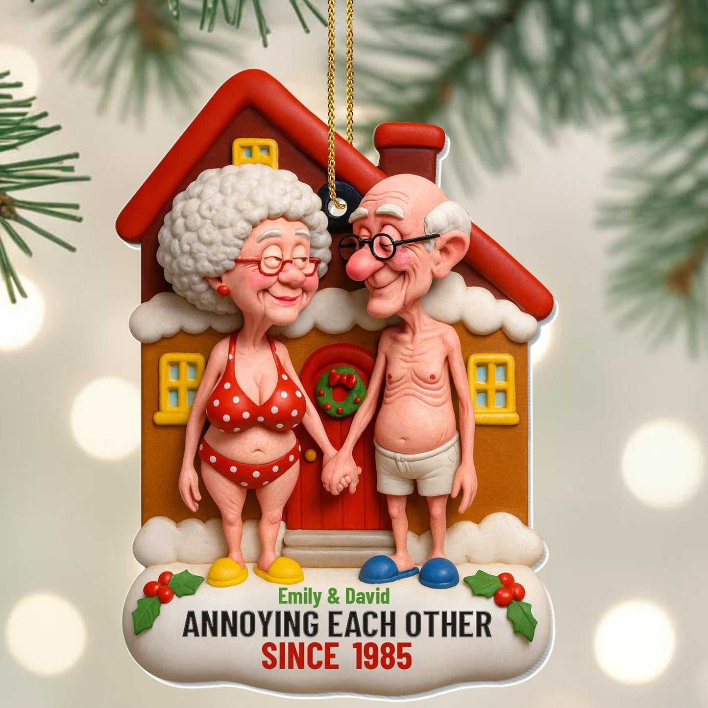 Annoying Each Other Since, Elderly Couple House Ornament