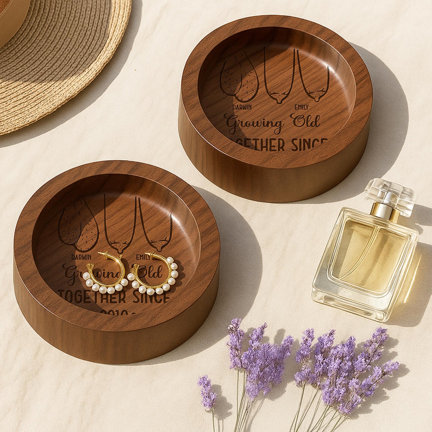 Growing Old Together, Wedding Rings And Heart Design