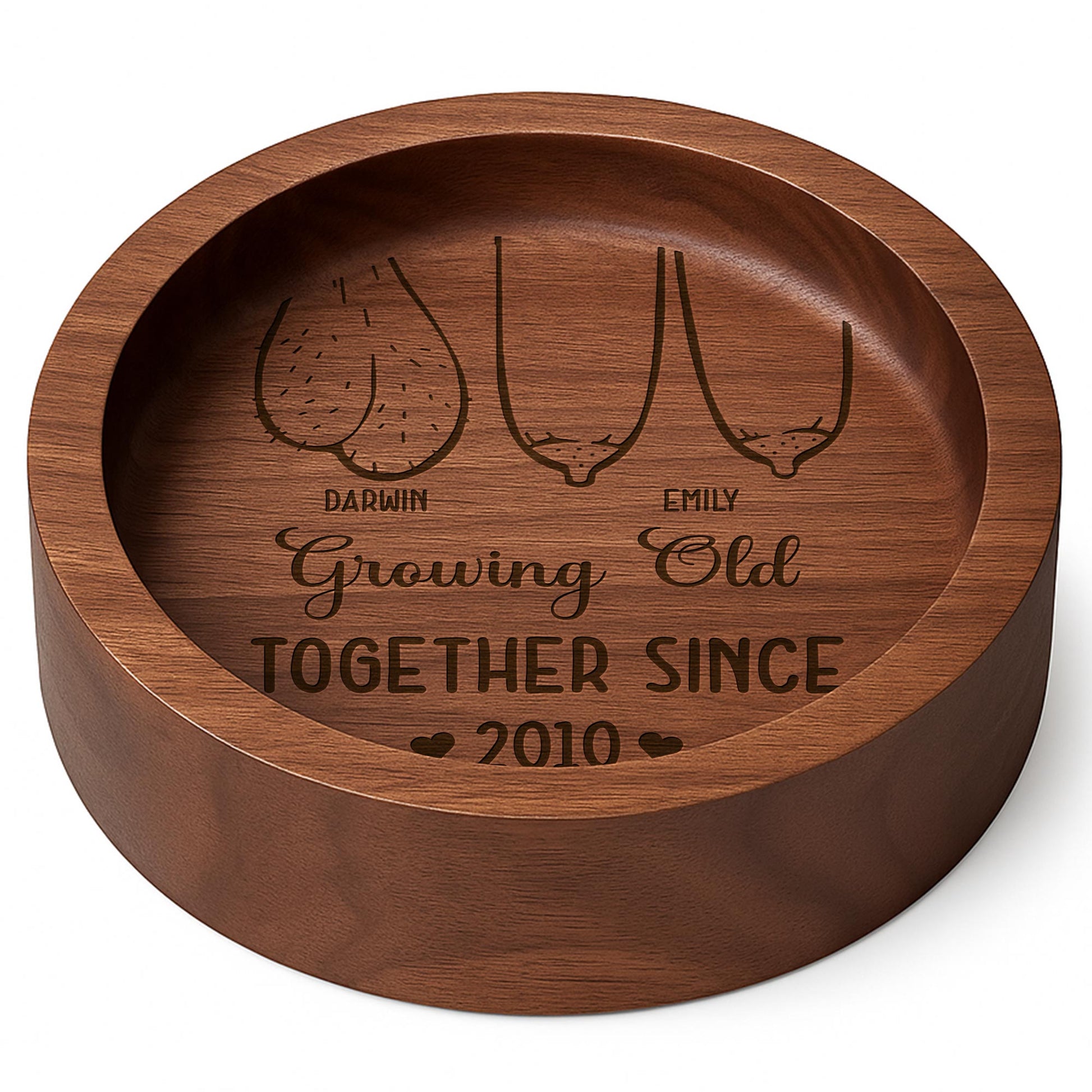 Growing Old Together, Wedding Rings And Heart Design