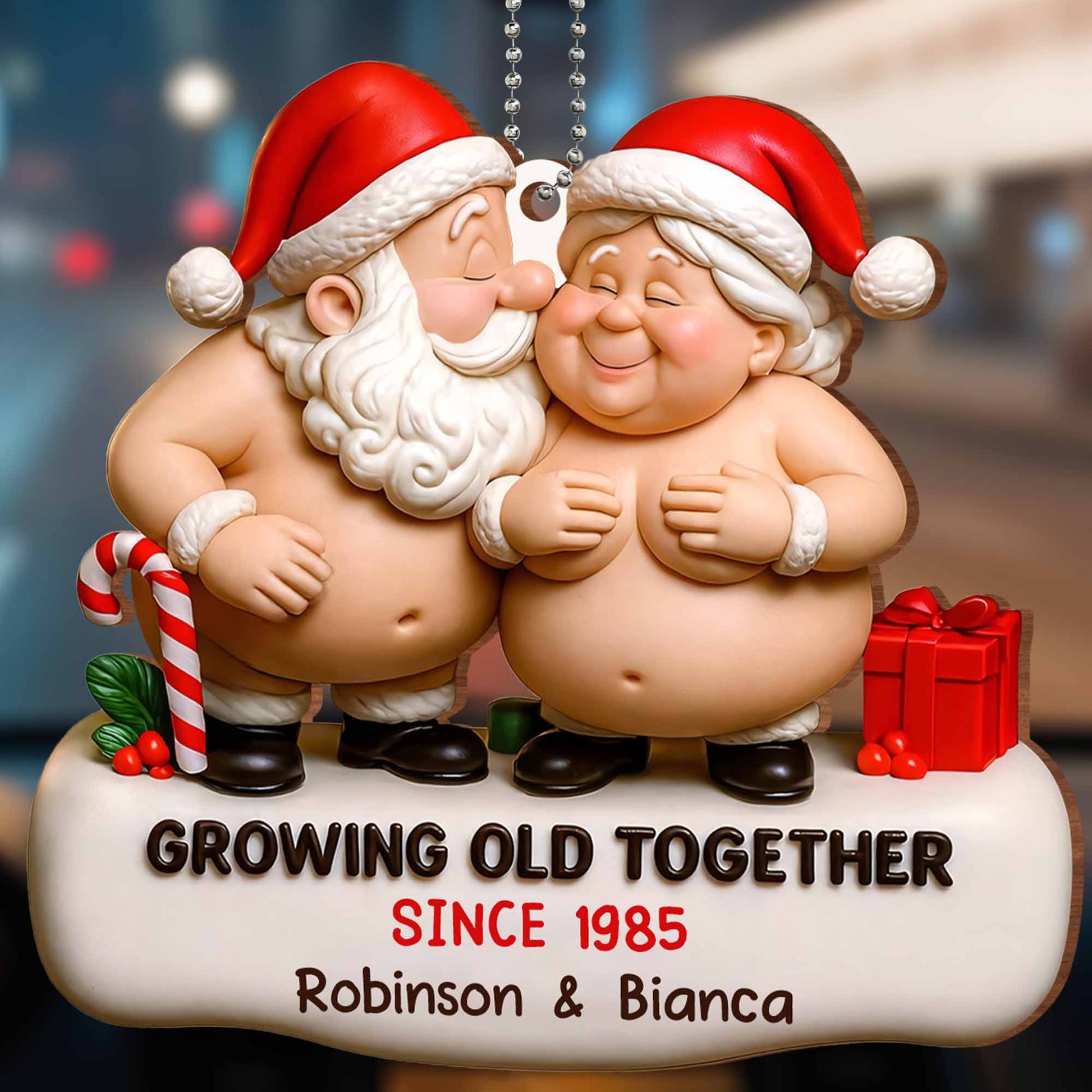 Growing Old Together Santa Claus Figures Christmas Ornament