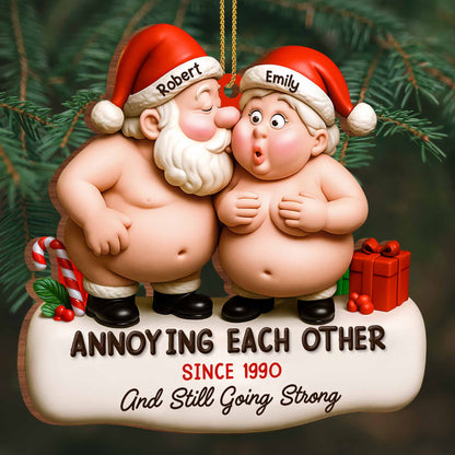 Annoying Each Other, Santa Hats And Gift Box