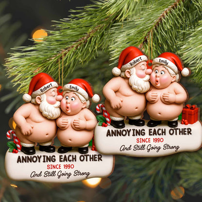 Annoying Each Other, Santa Hats And Gift Box