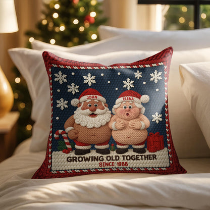 Growing Old Together Since, Santa And Snowflakes Design