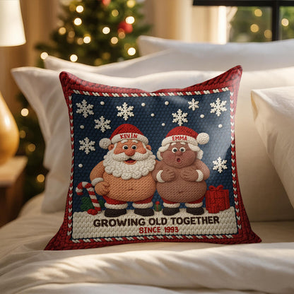 Growing Old Together Since, Santa And Snowflakes Design