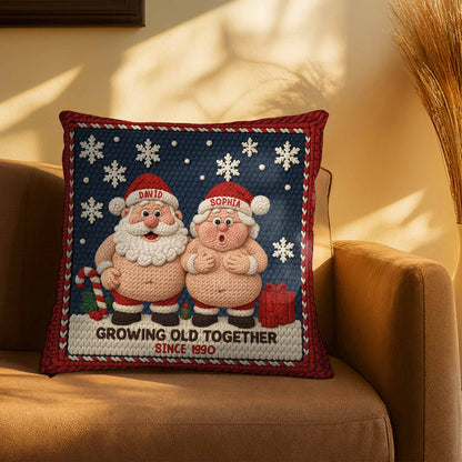 Growing Old Together Since, Santa And Snowflakes Design