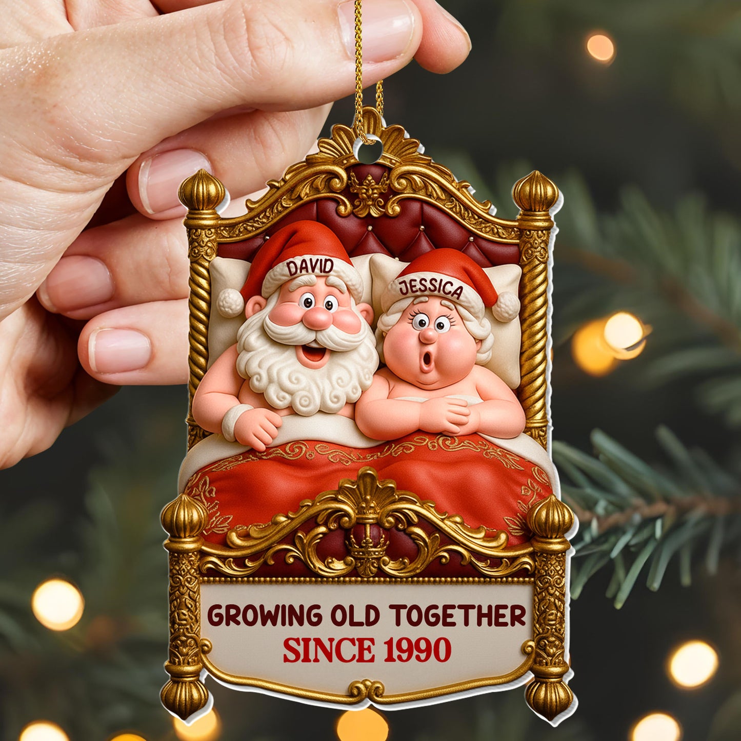 Growing Old Together, Santa And Mrs. Claus On A Swing