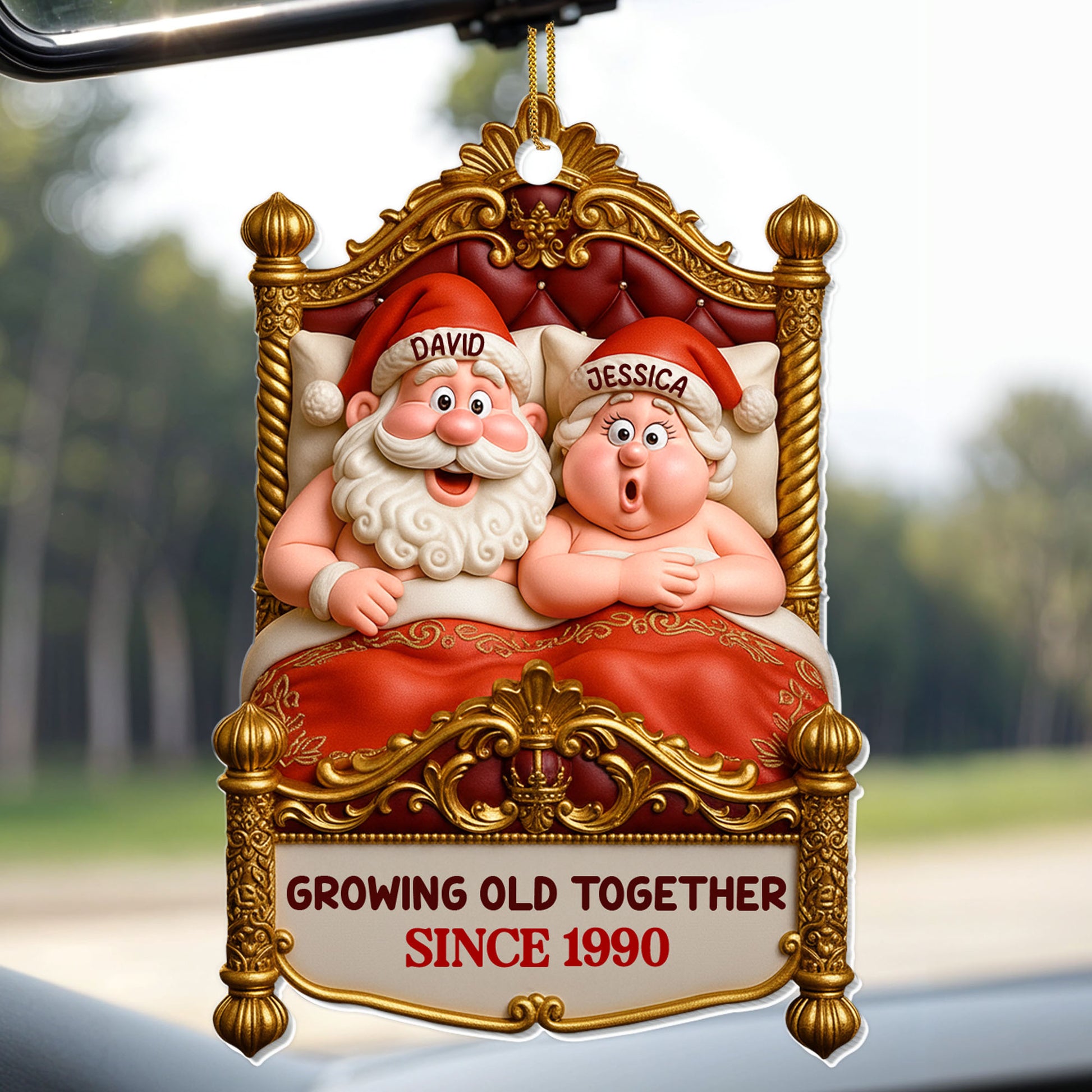 Growing Old Together, Santa And Mrs. Claus On A Swing