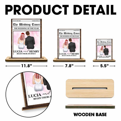 Begin Their Journey, Newspaper Wedding Couple Plaque