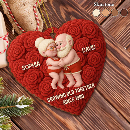 Growing Old Together Heart With Roses