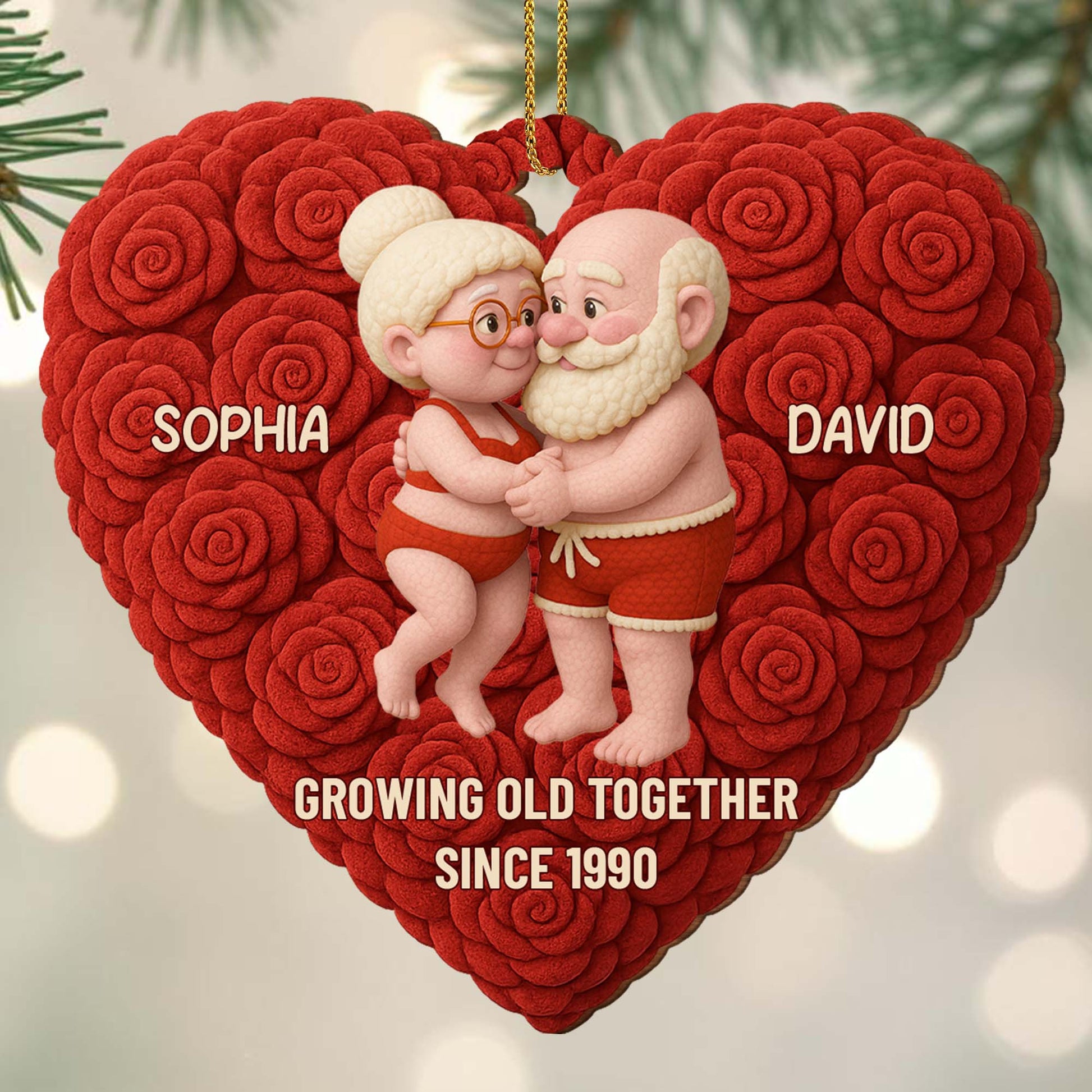 Growing Old Together Heart With Roses