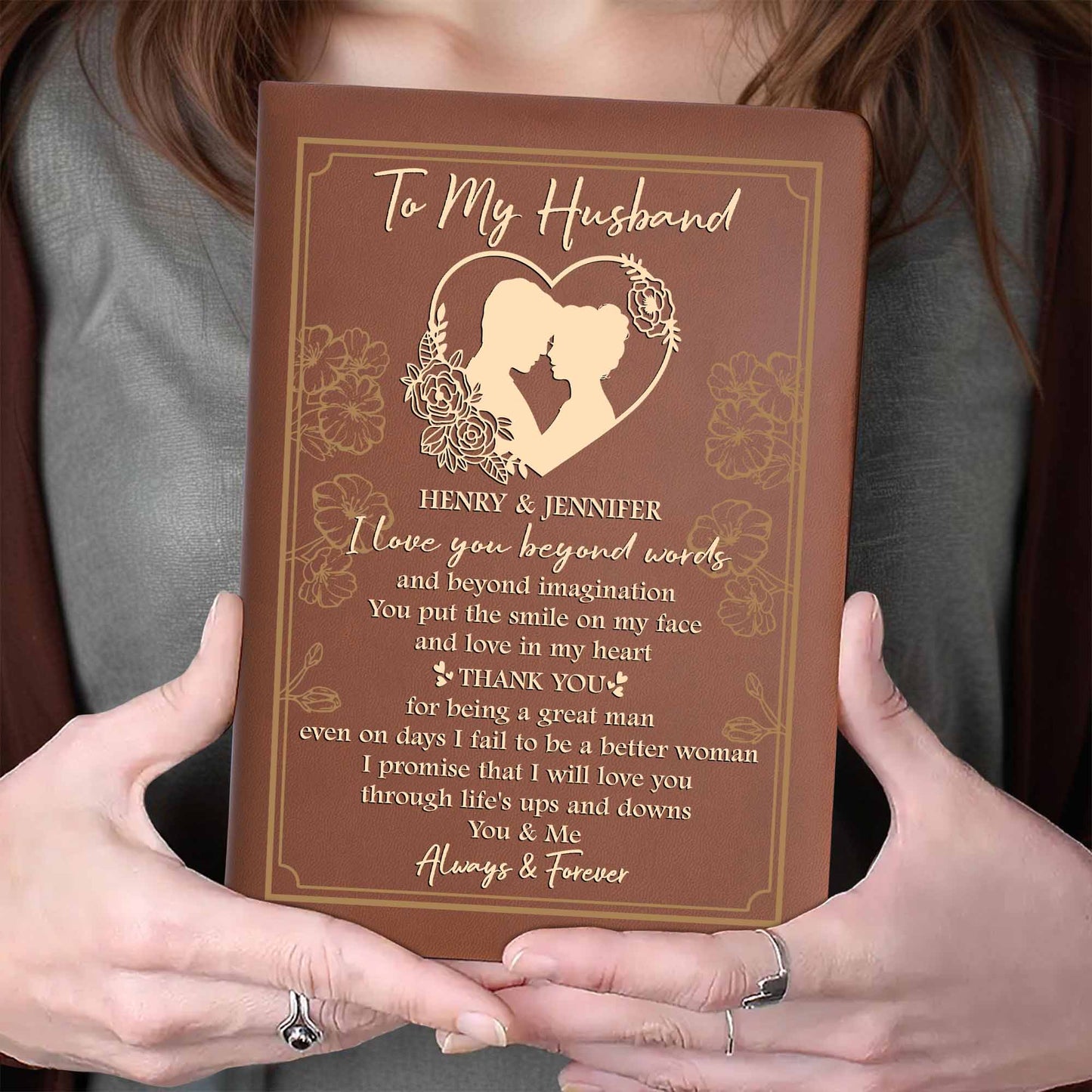 I Love You Beyond Words, Heart And Flowers Design