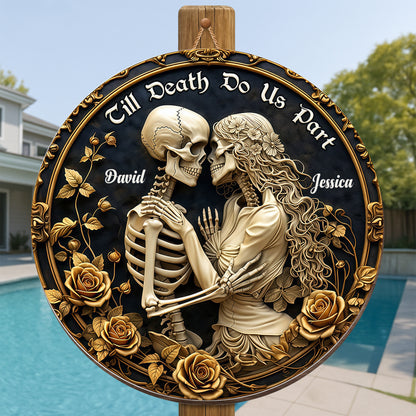 Till Death Do Us Part, Love Forever Skulls And Roses Design