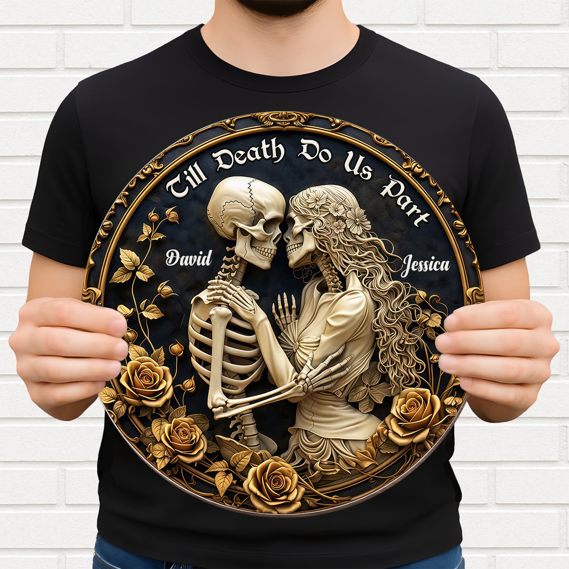 Till Death Do Us Part, Love Forever Skulls And Roses Design