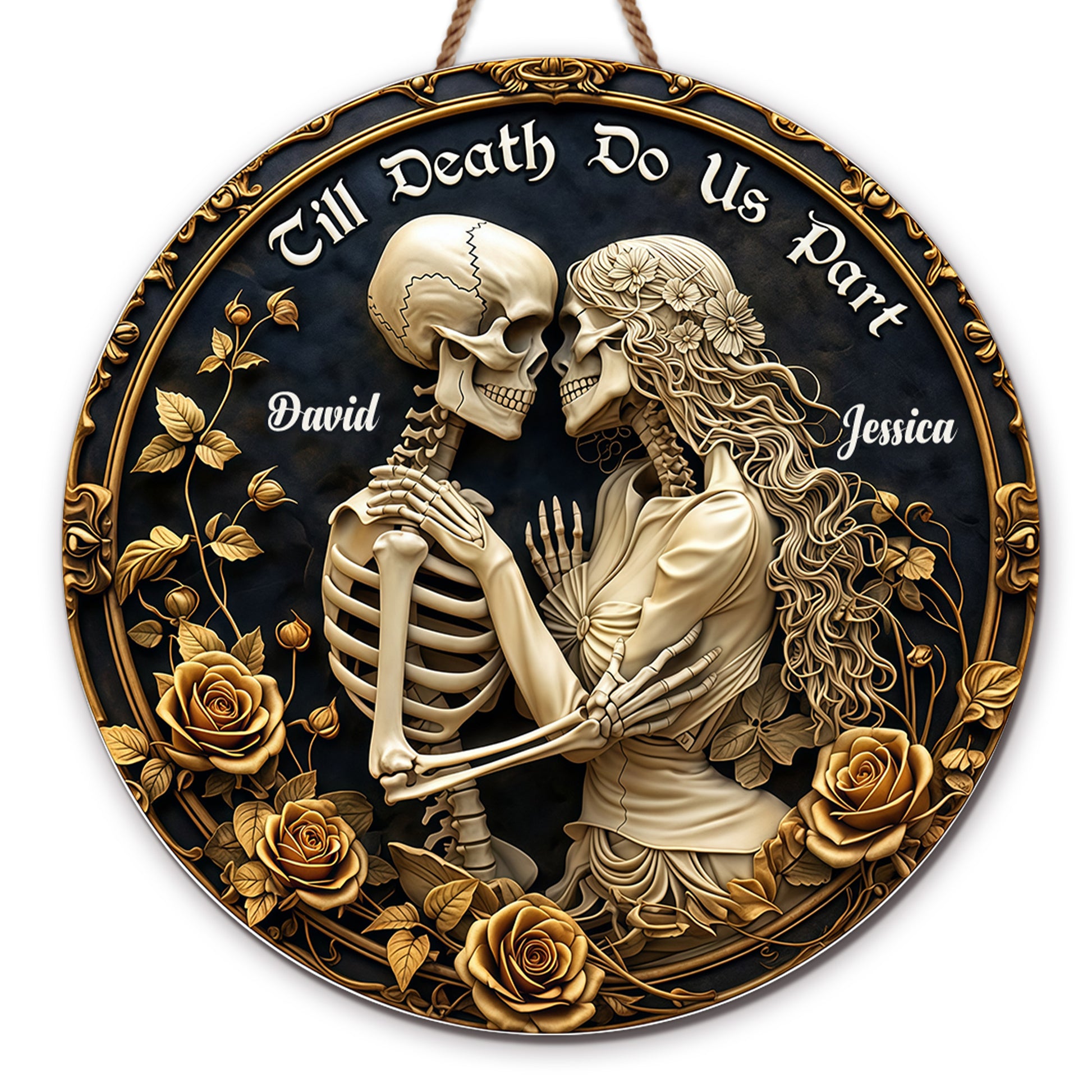 Till Death Do Us Part, Love Forever Skulls And Roses Design