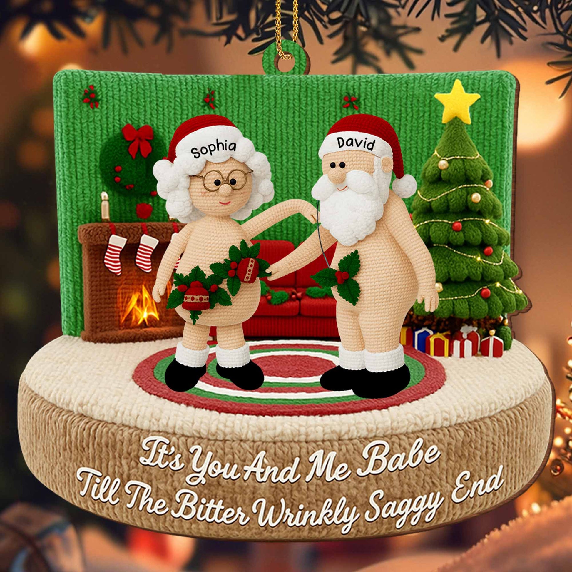 It's You And Me Babe Till The Bitter Wrinkly Saggy End, Christmas Tree, Santa Hats