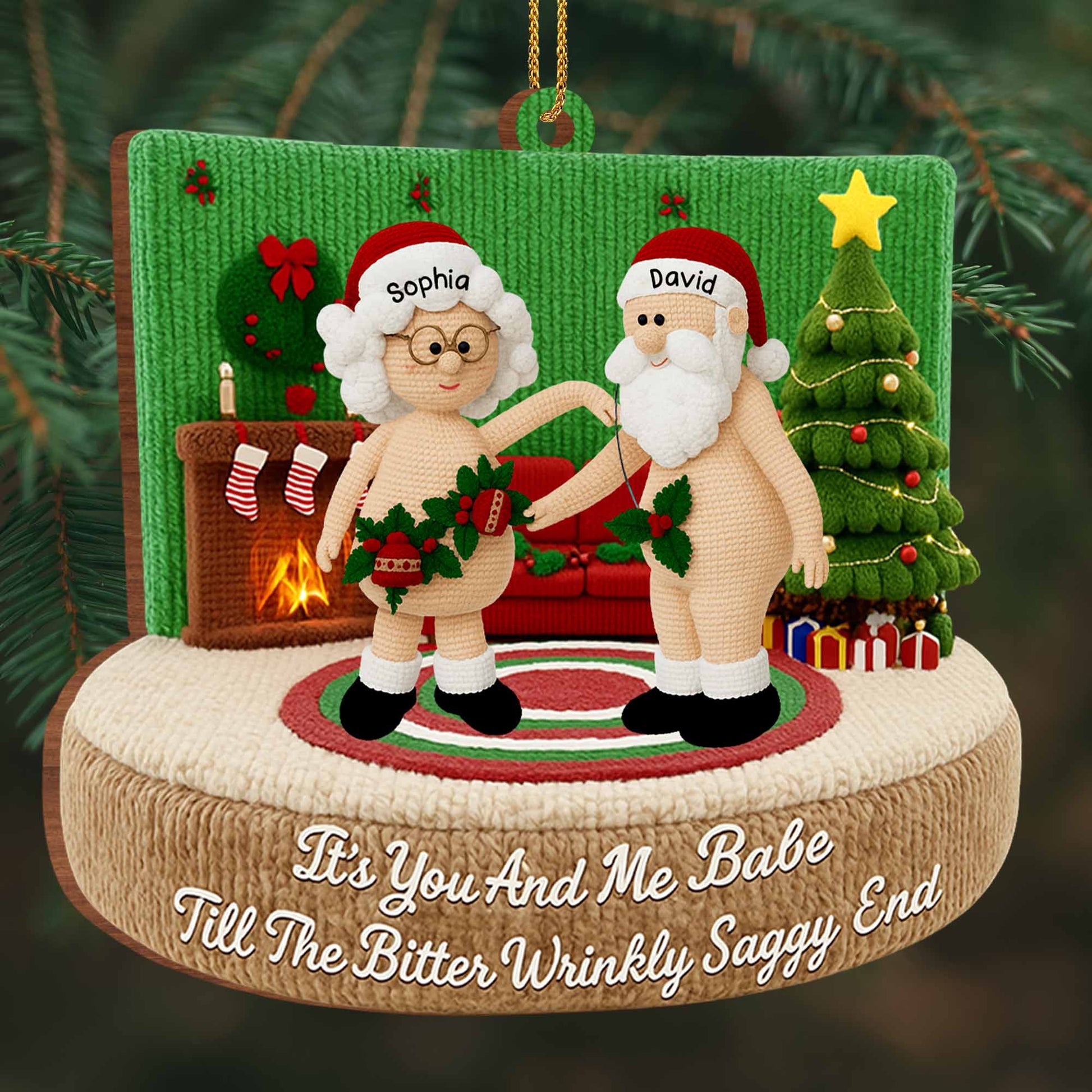 It's You And Me Babe Till The Bitter Wrinkly Saggy End, Christmas Tree, Santa Hats