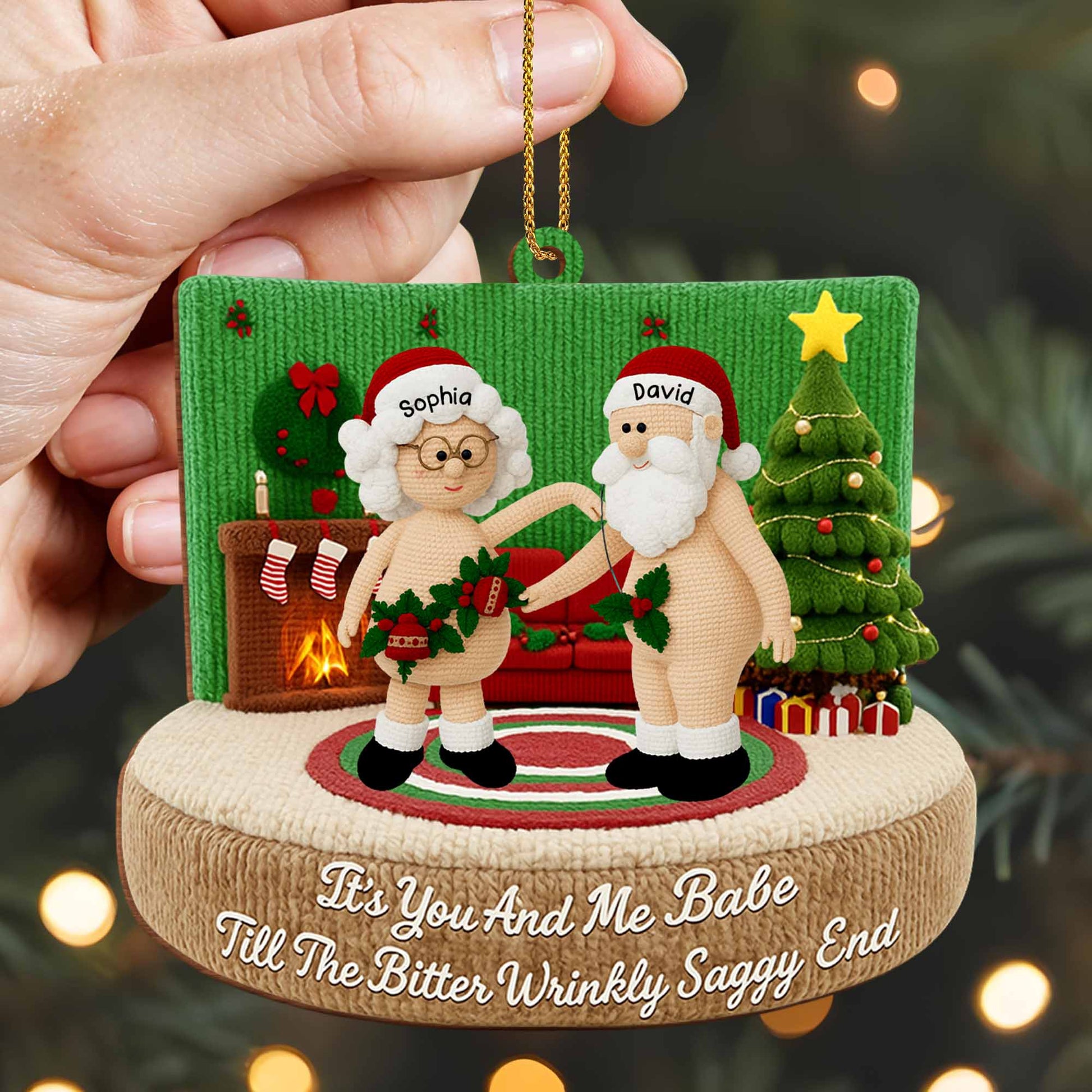 It's You And Me Babe Till The Bitter Wrinkly Saggy End, Christmas Tree, Santa Hats