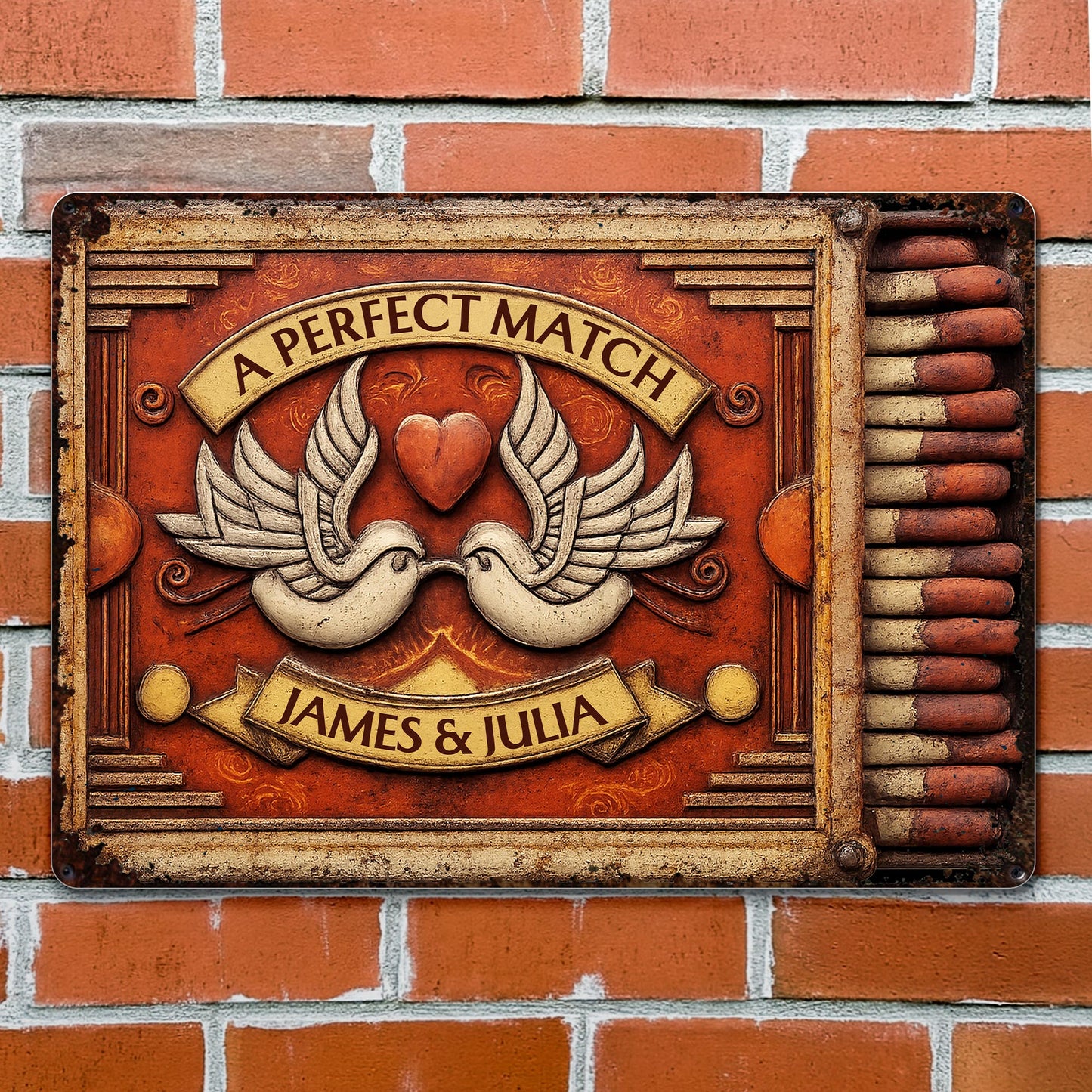 A Perfect Match Featuring Heart, Wings, And Doves