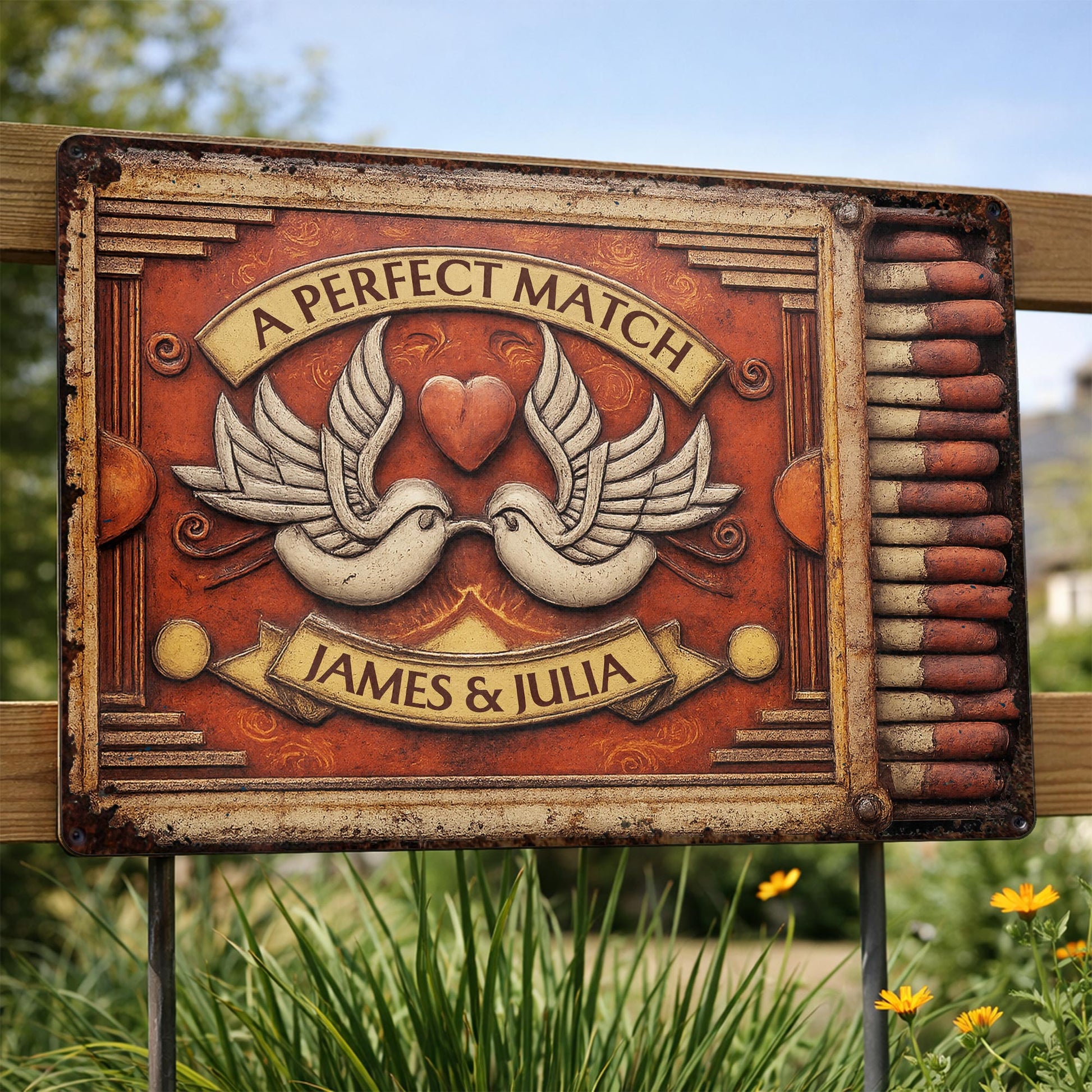 A Perfect Match Featuring Heart, Wings, And Doves