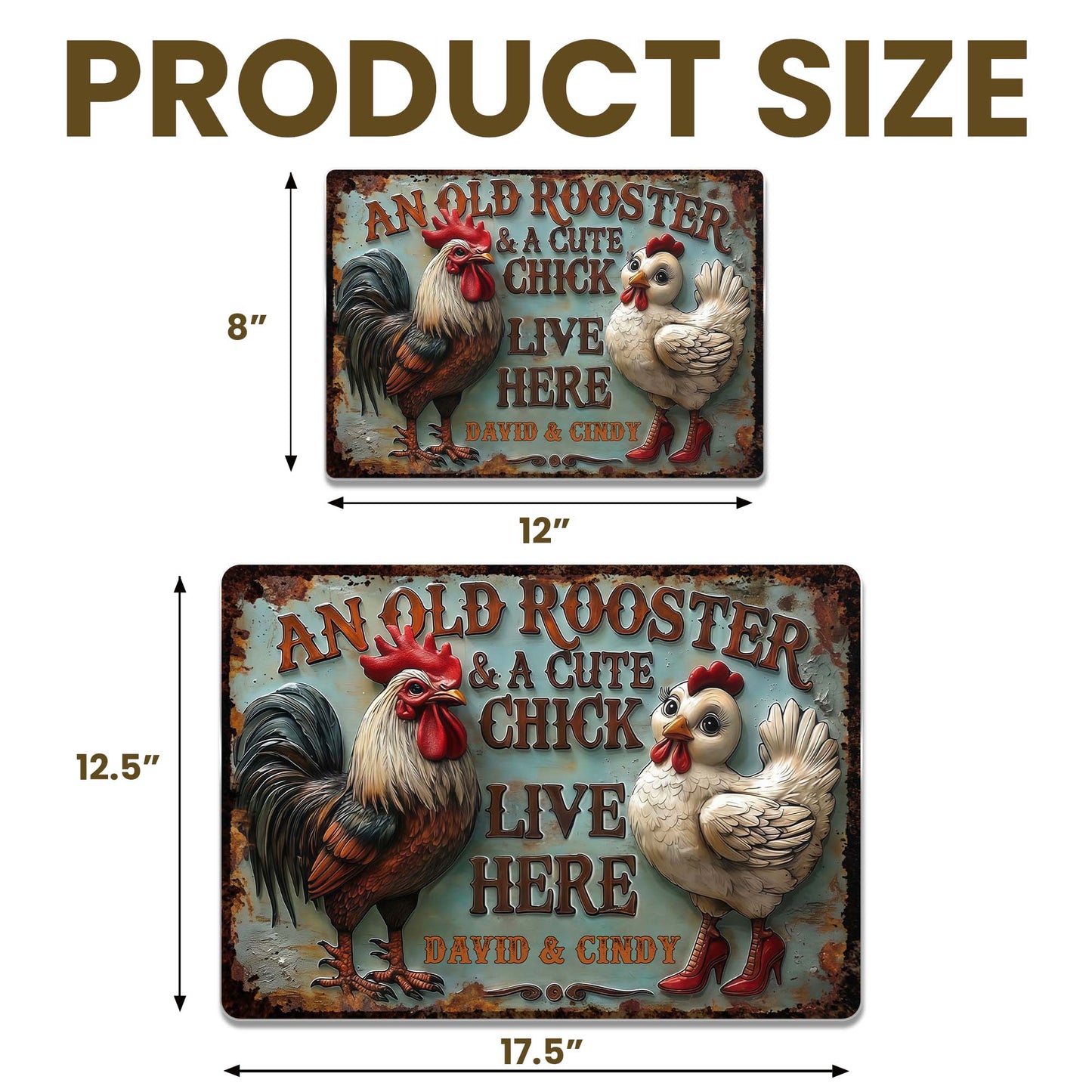 An Old Rooster & A Cute Chick Live Here