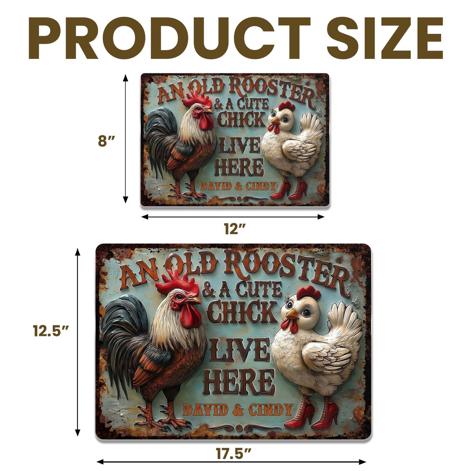 An Old Rooster & A Cute Chick Live Here