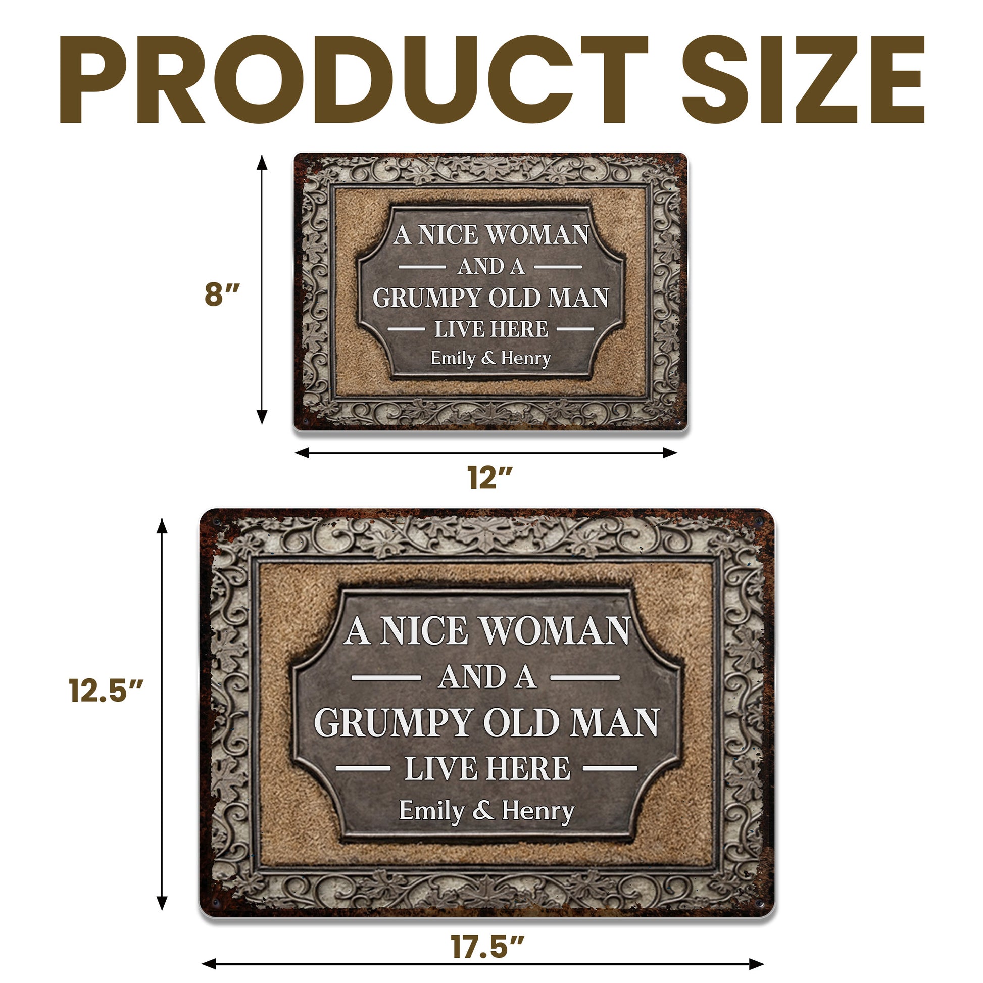 A Nice Woman And A Grumpy Old Man Live Here Plaque